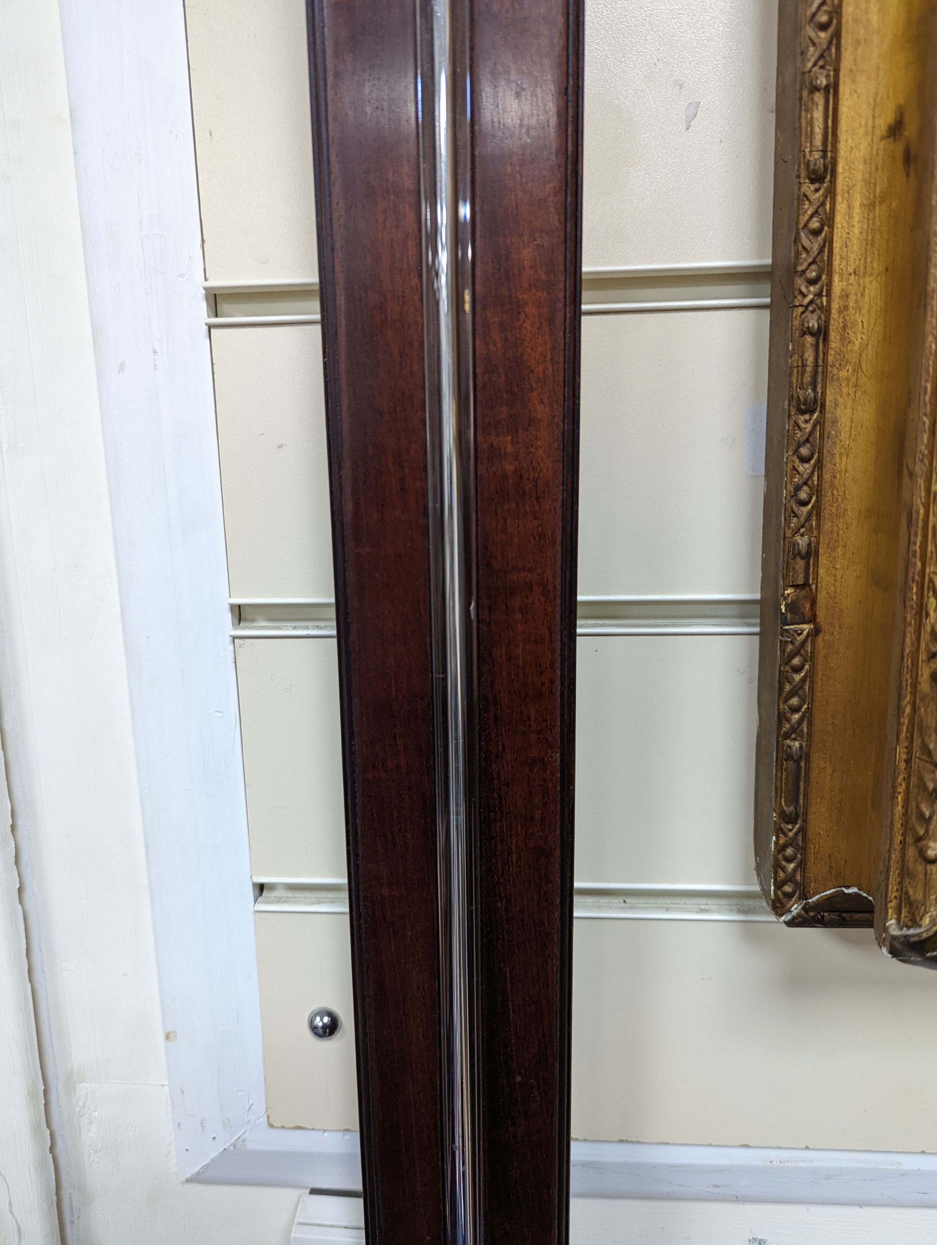 A George III Dolland of London mahogany stick barometer, height 94cm